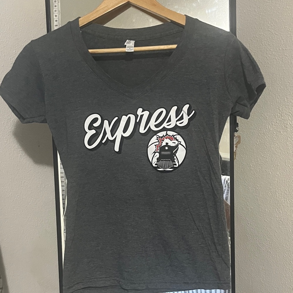 Express Charcoal Graphic V-Neck Tee